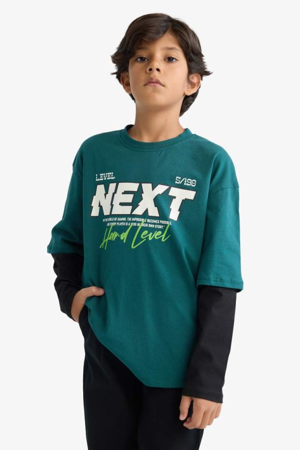 Boys' Oversized Graphic Long Sleeve T-Shirt