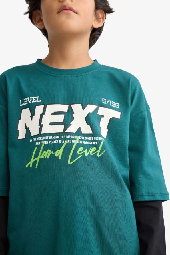 Boys' Oversized Graphic Long Sleeve T-Shirt