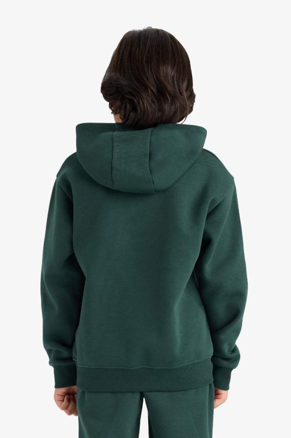 Boys' Hooded Printed Sweatshirt with Soft Fleece Lining