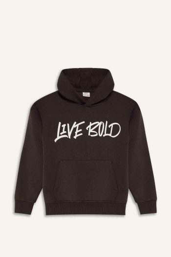 Boys' Hooded Printed Soft Fleece Sweatshirt