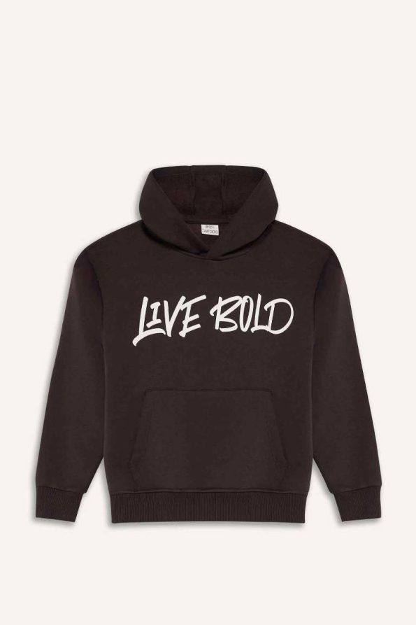 Boys' Hooded Printed Soft Fleece Sweatshirt