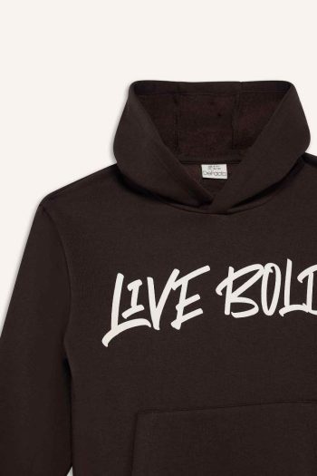 Boys' Hooded Printed Soft Fleece Sweatshirt