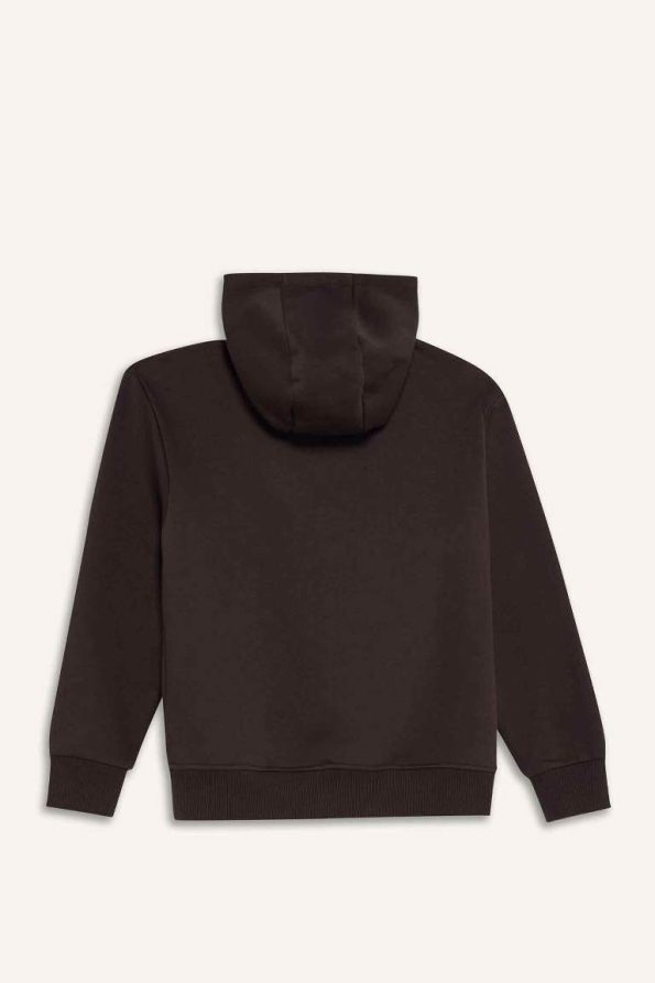 Boys' Hooded Printed Soft Fleece Sweatshirt