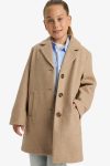 Girls' Button-Up Parka with Jacket Collar