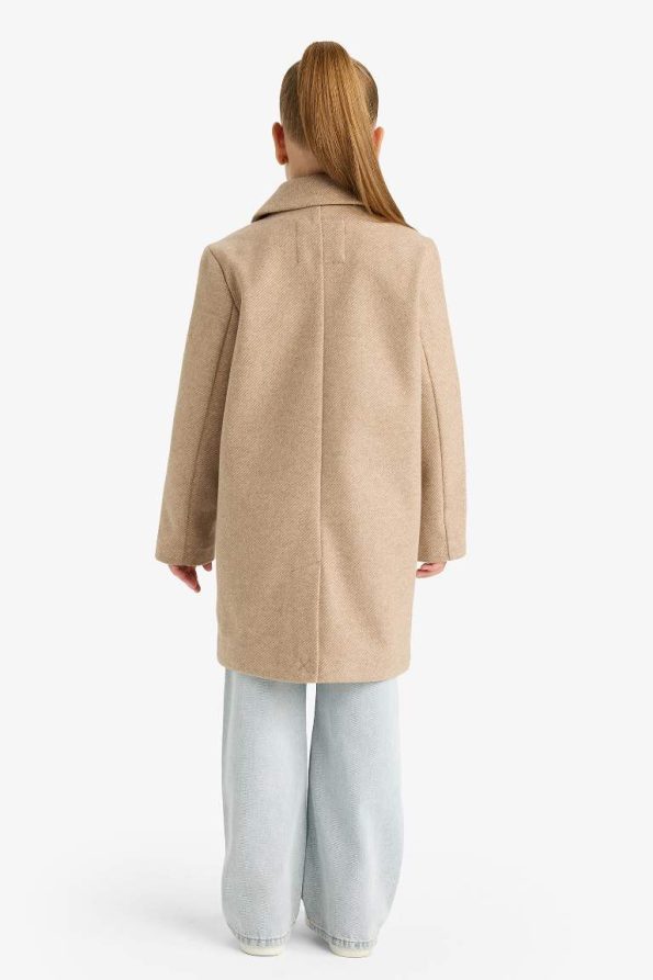 Girls' Button-Up Parka with Jacket Collar