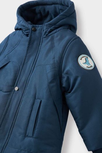 Boys' Waterproof Hooded Zippered Jacket