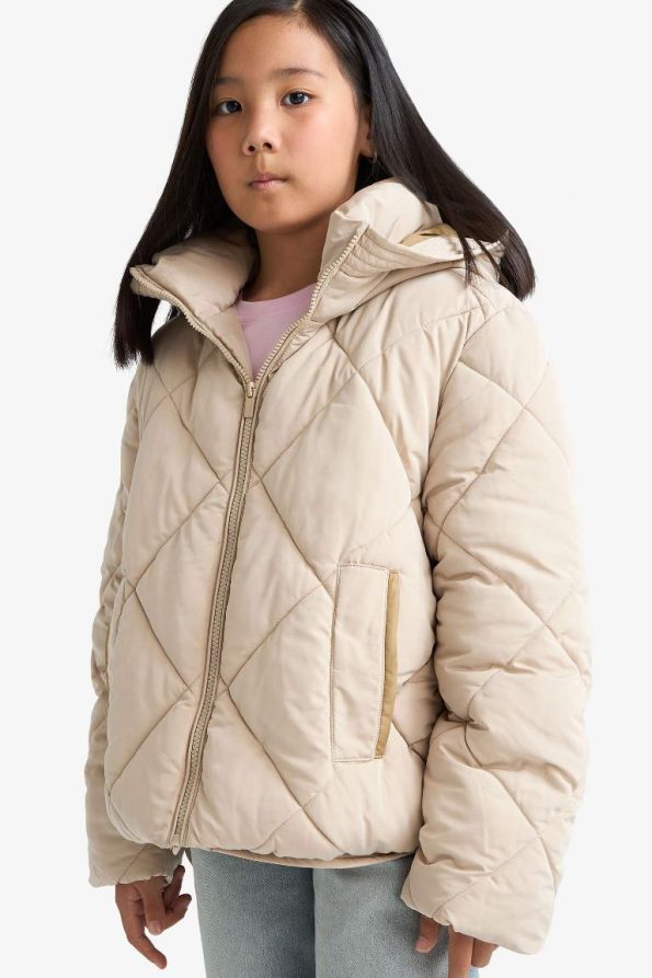 Girls' Waterproof Hooded Zip-Up Jacket