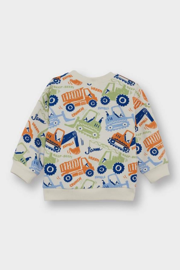 Boys' Soft-Fleece Crew Neck Vehicle Print Sweatshirt