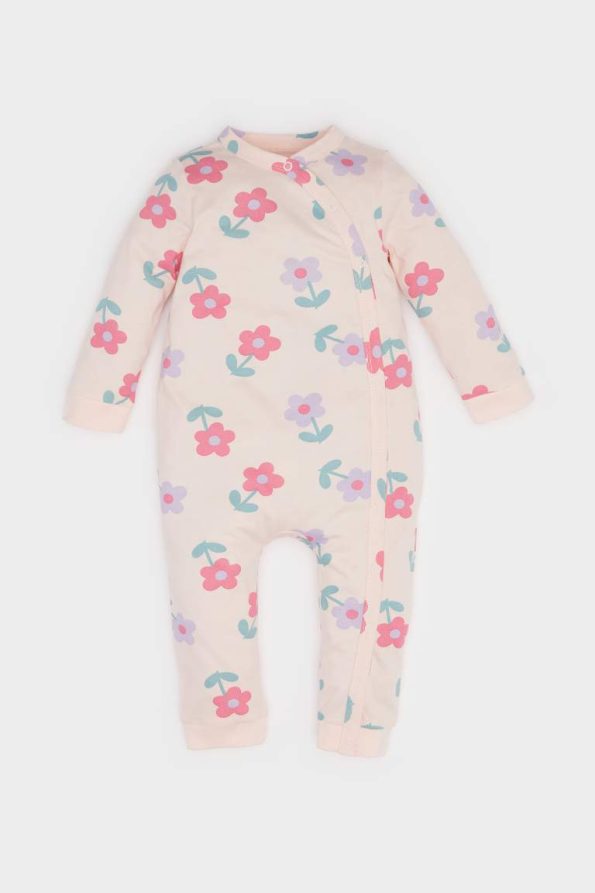 Newborn Floral Cotton Romper for Baby Girls