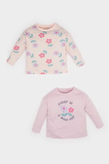 Newborn Baby Girl Floral Cotton Long Sleeve T-Shirt Set