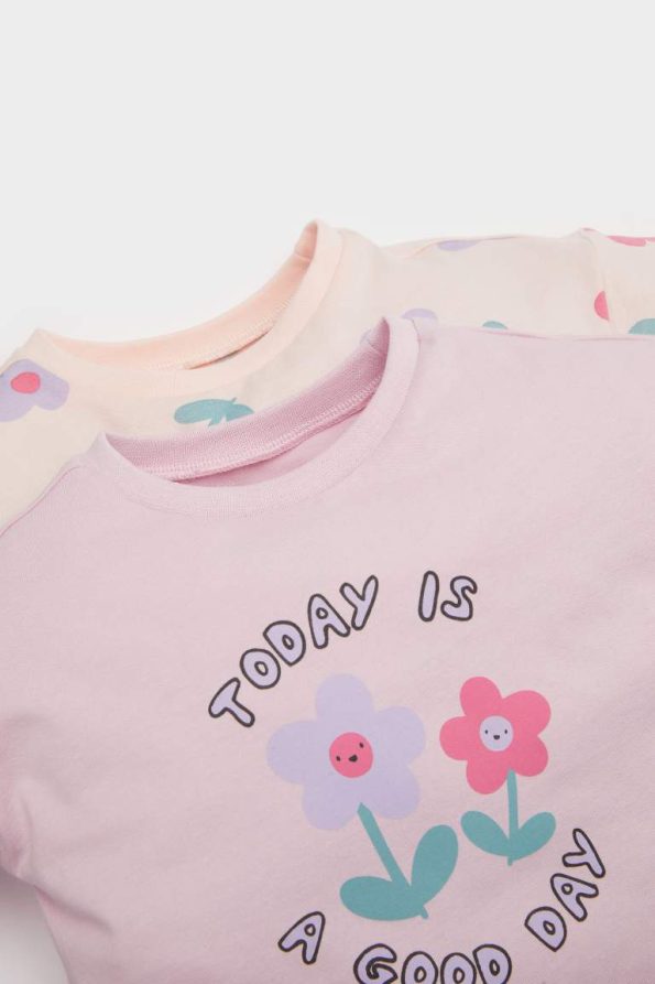 Newborn Baby Girl Floral Cotton Long Sleeve T-Shirt Set