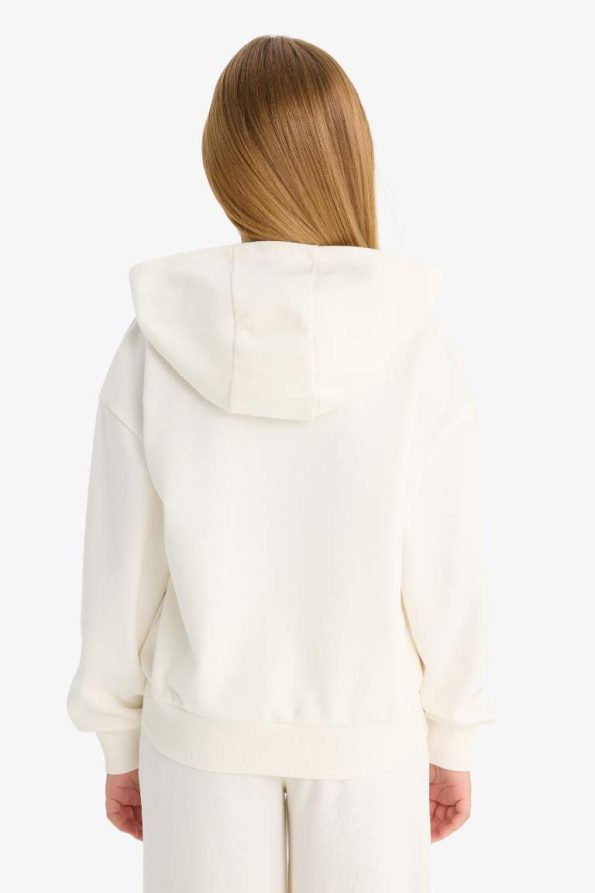 Girls' Relax Fit Hooded Basic Sweatshirt