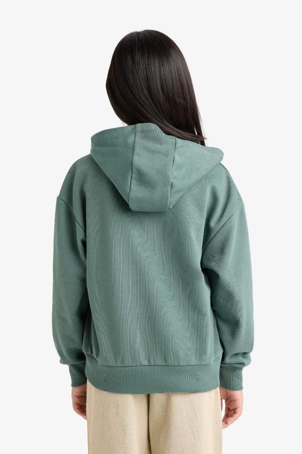 Girls' Relax Fit Hooded Basic Sweatshirt