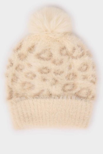 Leopard Print Beanie for Baby Girls