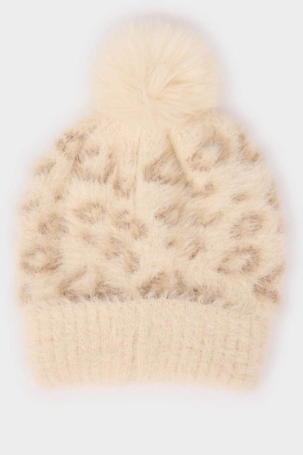 Leopard Print Beanie for Baby Girls