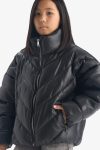 Girls' Zippered Stand Collar Puffer Jacket