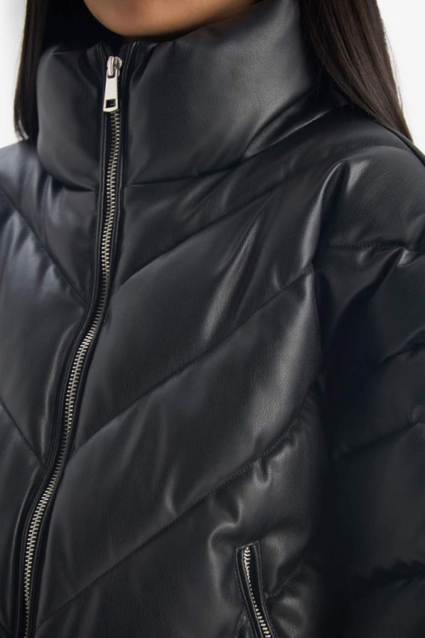 Girls' Zippered Stand Collar Puffer Jacket