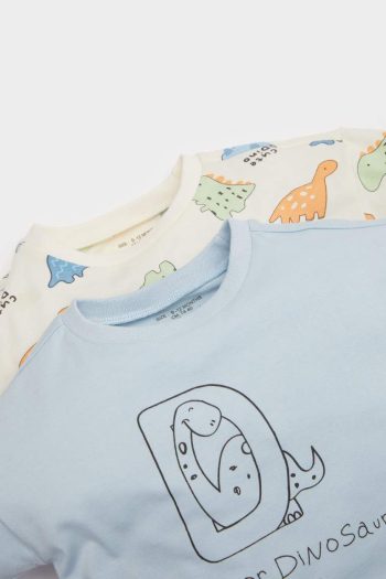 Baby Boys' Newborn Dinosaur Print Long Sleeve T-Shirt Set