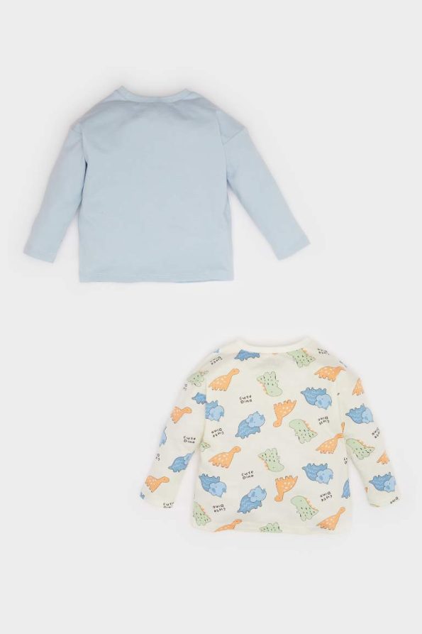 Baby Boys' Newborn Dinosaur Print Long Sleeve T-Shirt Set
