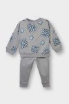 Boys' Baby 2-Piece Set with Patterned Sweatshirt Bottom