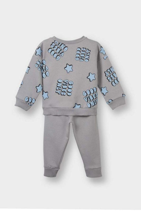 Boys' Baby 2-Piece Set with Patterned Sweatshirt Bottom