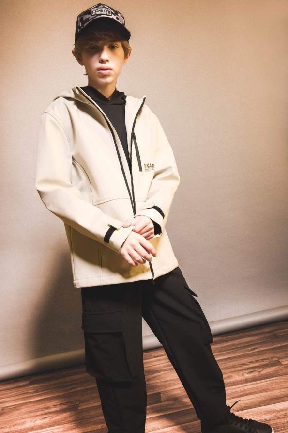 Boys' Hooded Fleece Lined Rain Jacket