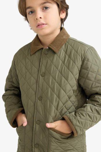 Boys' Water-Resistant Polo Collar Plush Lined Jacket