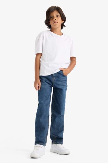 Boys' Straight Fit Plain Leg Jeans
