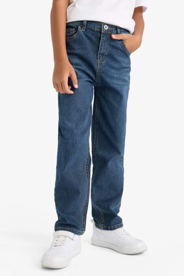 Boys' Straight Fit Plain Leg Jeans