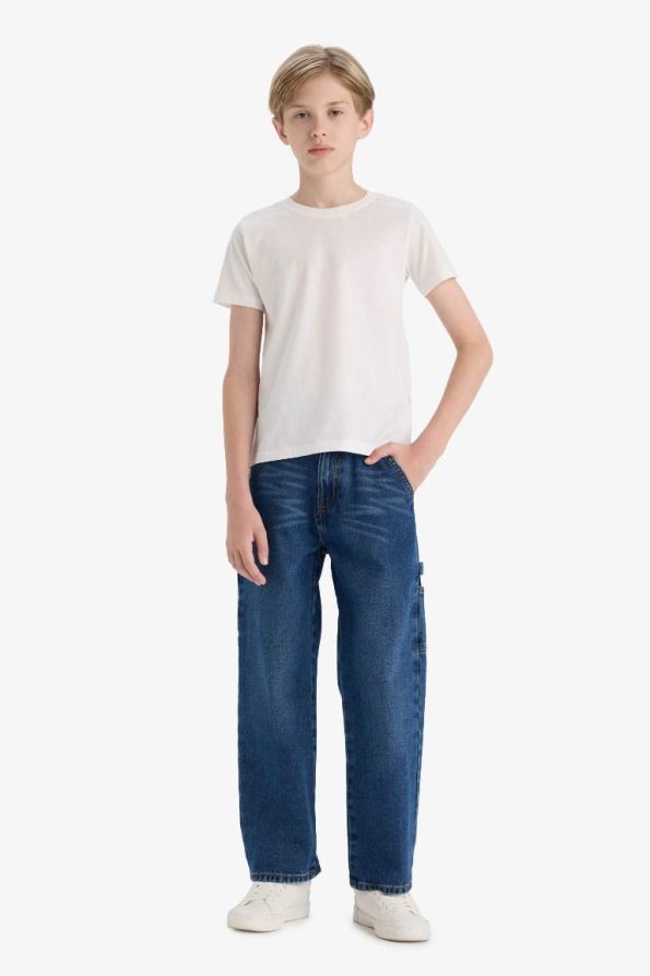 Boys Wide Leg Straight Fit Jeans