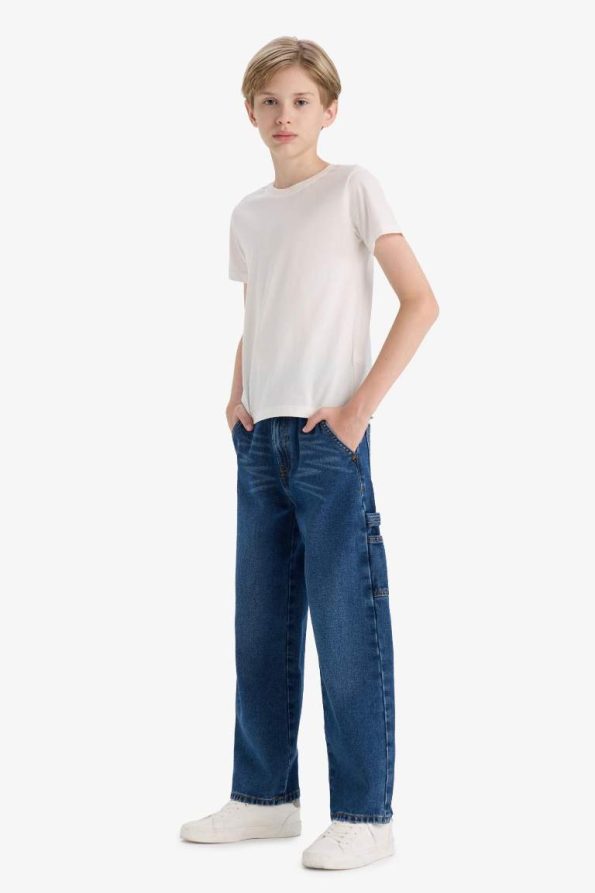 Boys Wide Leg Straight Fit Jeans