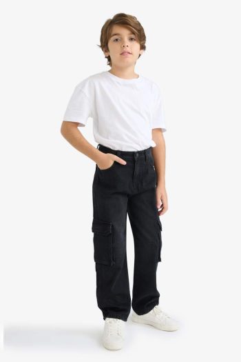 Boys Cargo Fit Straight Leg Jeans
