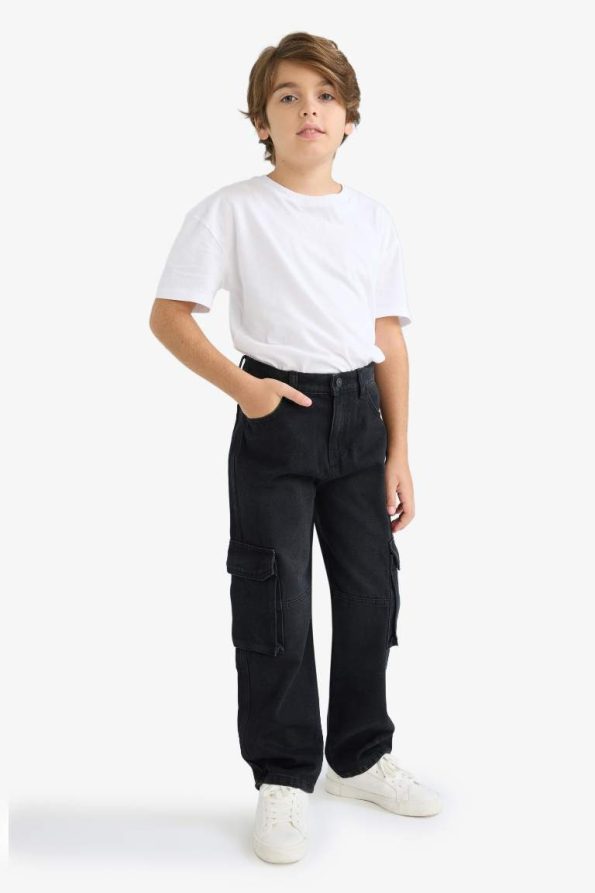 Boys Cargo Fit Straight Leg Jeans