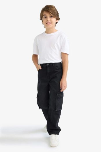 Boys Cargo Fit Straight Leg Jeans