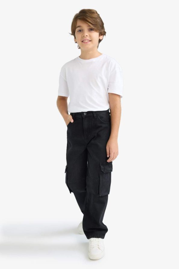Boys Cargo Fit Straight Leg Jeans