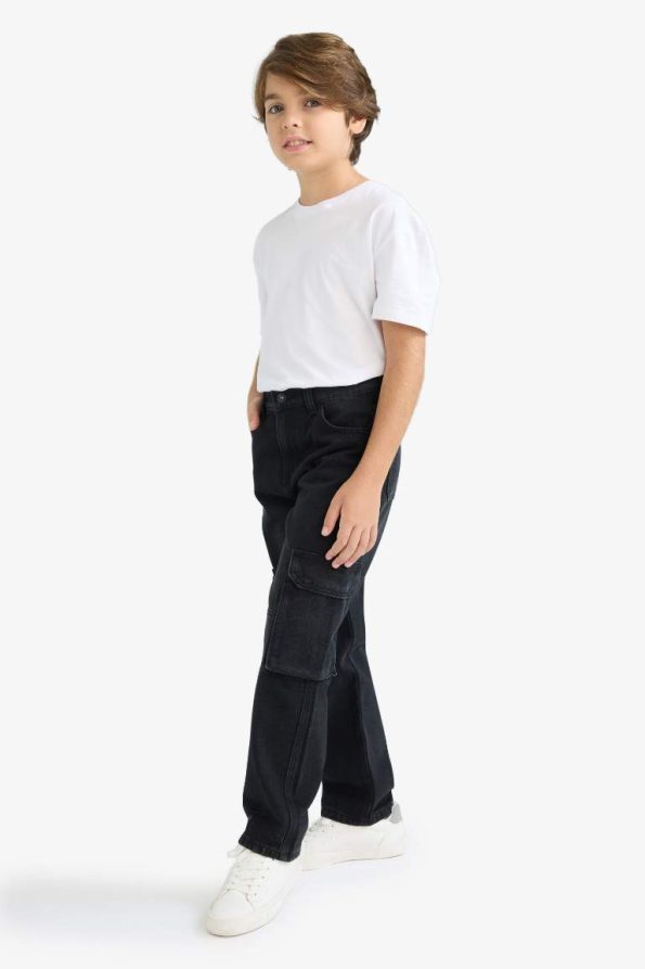 Boys Cargo Fit Straight Leg Jeans