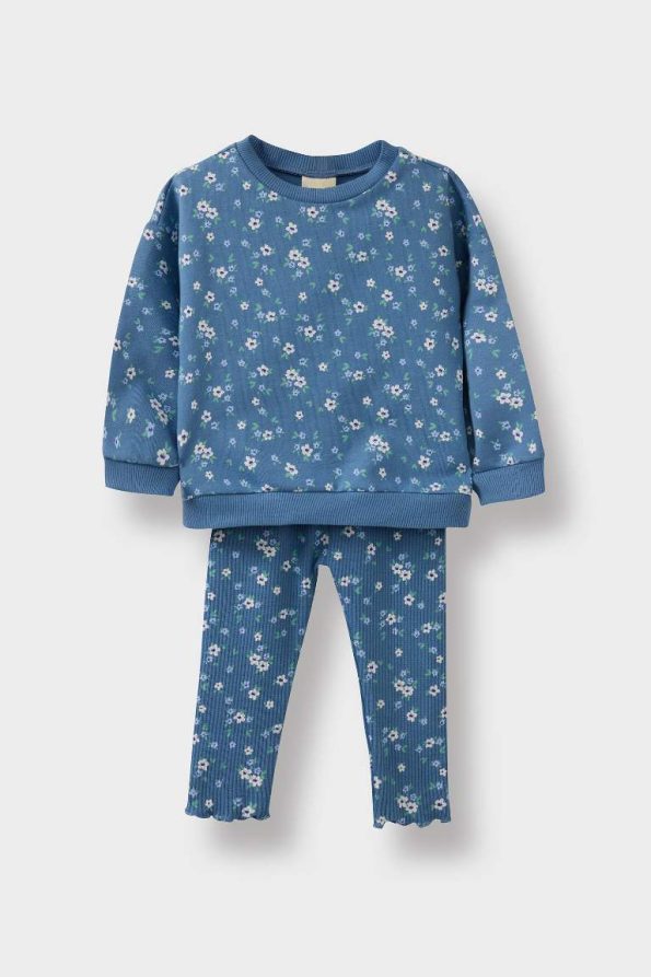 Girls' Baby 2-Piece Set Floral Pattern Sweatshirt Leggings