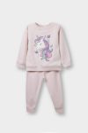 Girls' Baby 2-Piece Unicorn Print Soft Fleece Sweatshirt and Pants Set