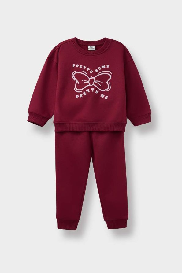 Girls' Baby 2-Piece Set with Printed Soft-Fleeced Sweatshirt and Sweatpants