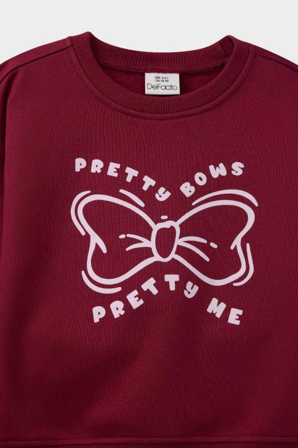 Girls' Baby 2-Piece Set with Printed Soft-Fleeced Sweatshirt and Sweatpants