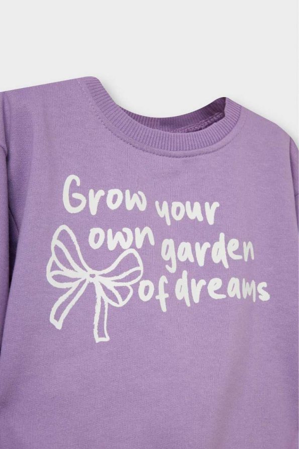 Girls' Baby 2-Piece Soft Fleece Printed Sweatshirt and Jogger Set