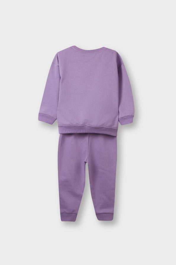 Girls' Baby 2-Piece Soft Fleece Printed Sweatshirt and Jogger Set