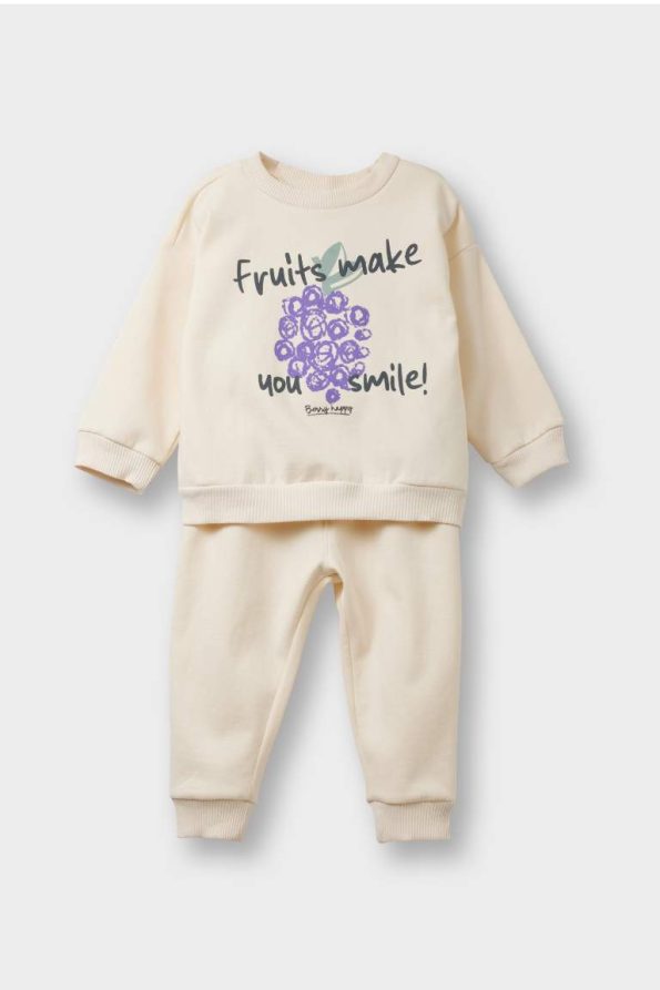 Girls' Baby 2-Piece Soft Fleece Printed Sweatshirt and Jogger Set