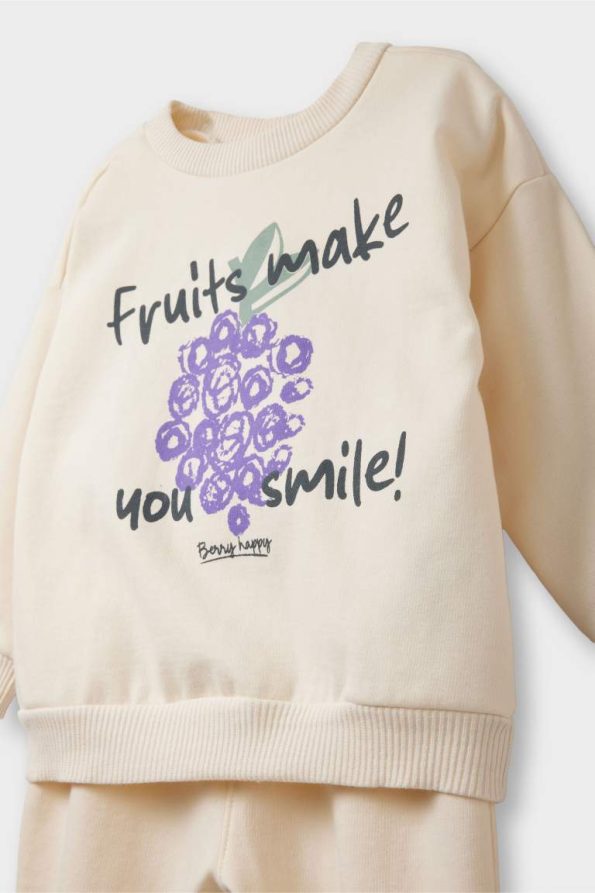 Girls' Baby 2-Piece Soft Fleece Printed Sweatshirt and Jogger Set