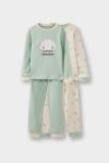 Girls' Baby 4-Piece Printed Pajama Set Long Sleeve Top Long Pants
