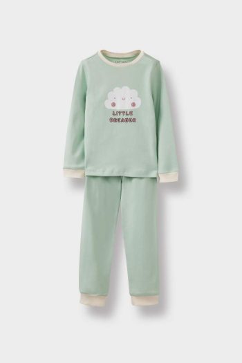 Girls' Baby 4-Piece Printed Pajama Set Long Sleeve Top Long Pants