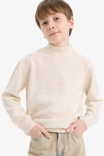 Boys' Mock Neck Knit Sweater