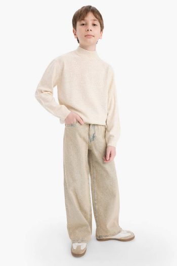 Boys' Mock Neck Knit Sweater