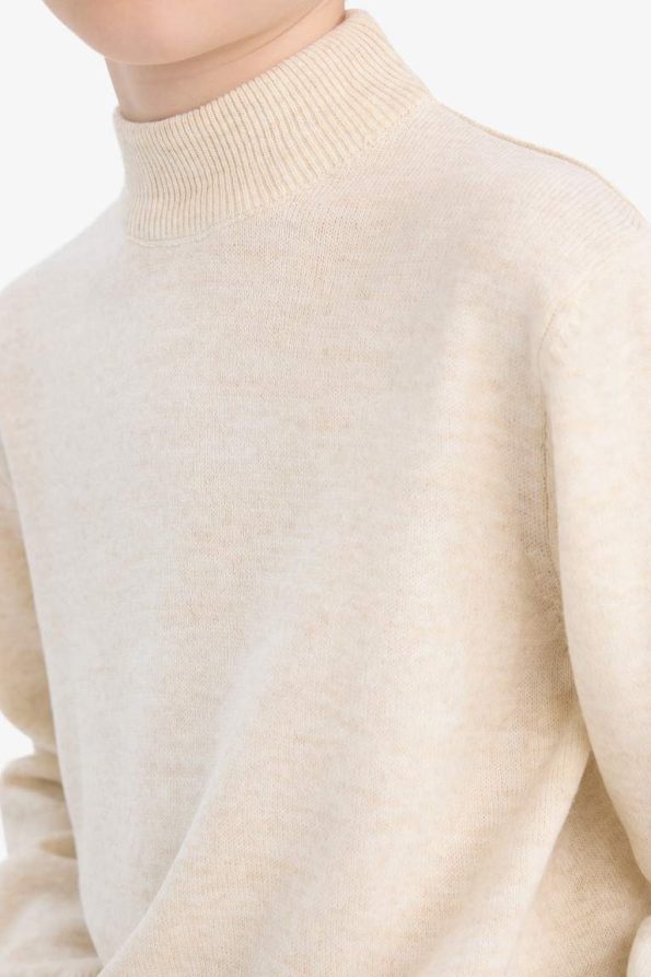 Boys' Mock Neck Knit Sweater