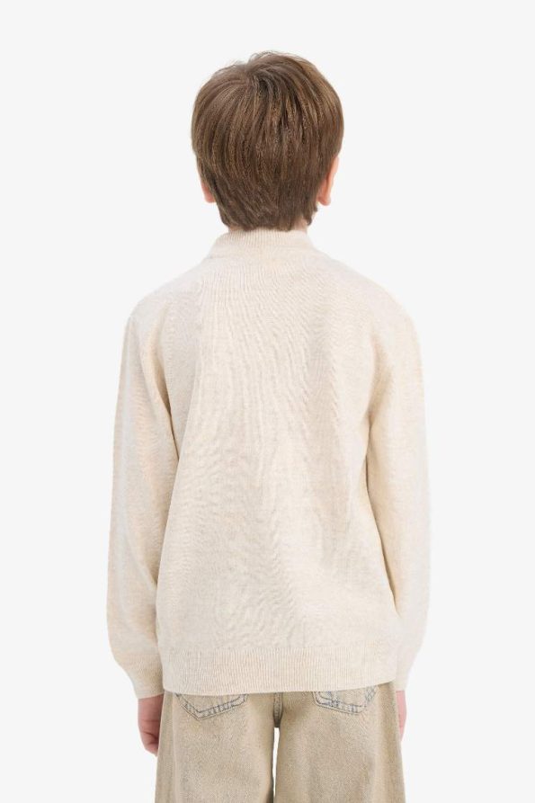 Boys' Mock Neck Knit Sweater